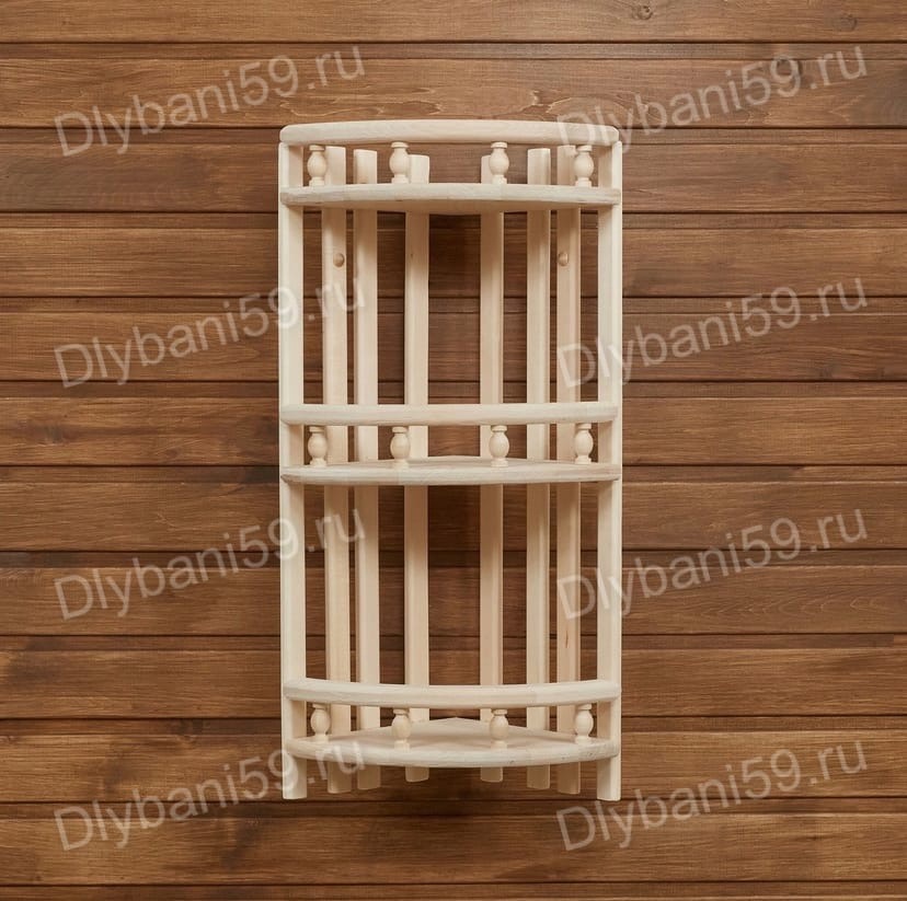 Полка угловая с бордюром (3 полочки) 660*250*250