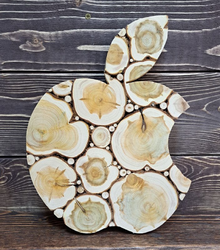 Панно из можжевельника "Яблоко"(Apple), 330/250 мм